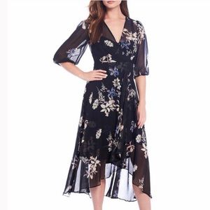 Calvin Klein Dark Floral Chiffon Dress, bl…